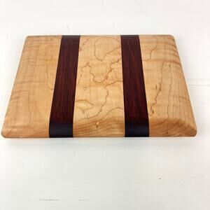 Small Bar Cutting Board Cherry with Walnut Strips